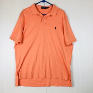 POLO GOLF RALPH LAUREN Men's Orange Solid Short Sleeve Soft Cotton Shirt XL